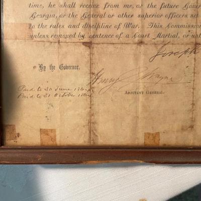 Antique Lieutenant Commission Document GA