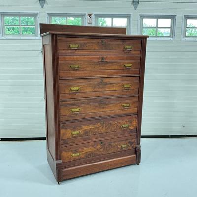 1009 Antique Victorian Six Drawer Dresser