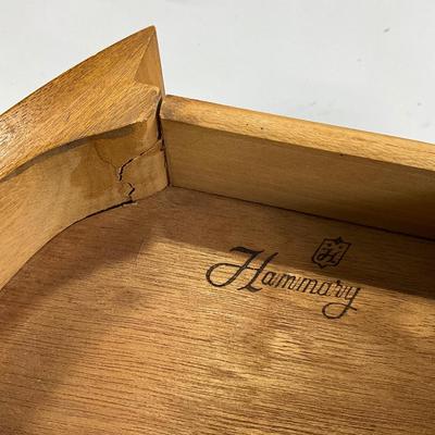 1013 Vintage Hammary Leather Top Round End Table