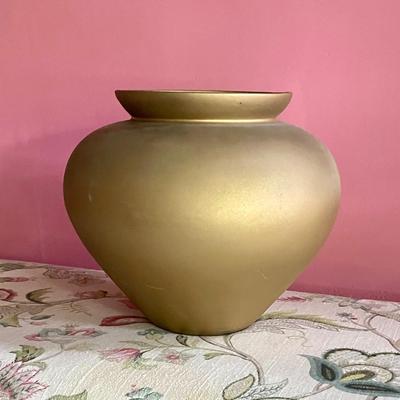 Ceramic Jar Vase, Gold Painted
