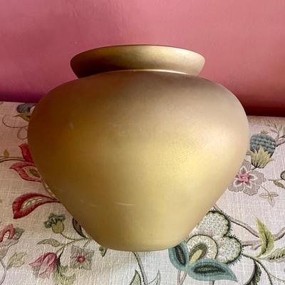 Ceramic Jar Vase, Gold Painted