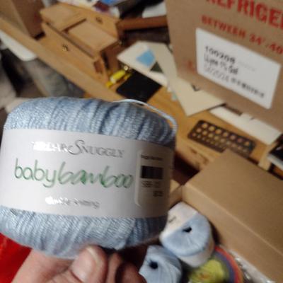 Large Collection of Yarn and Knitting Supplies