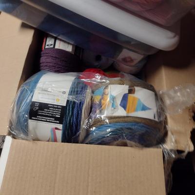 Large Collection of Yarn and Knitting Supplies