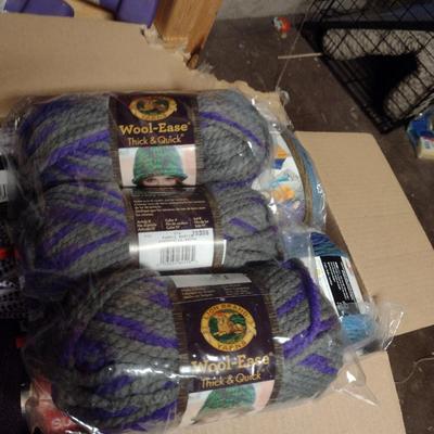 Large Collection of Yarn and Knitting Supplies