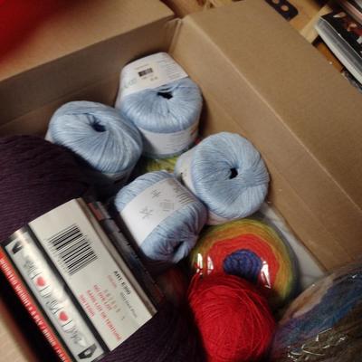 Large Collection of Yarn and Knitting Supplies
