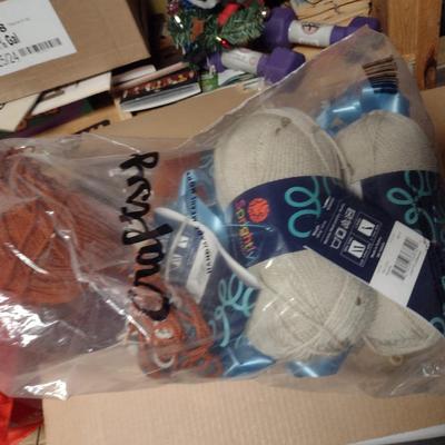 Large Collection of Yarn and Knitting Supplies