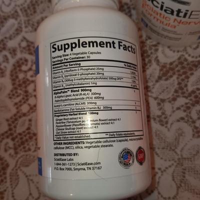 4 SEALED BOTTLES OF SCIATIEASE SUPPLEMENT SCIATIC NERVE FORMULA