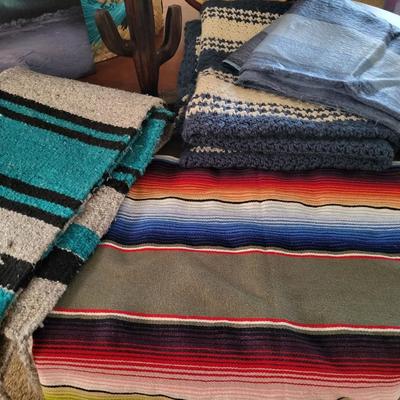 BLANKETS, TOTE AND BASKET FROM MEXICO