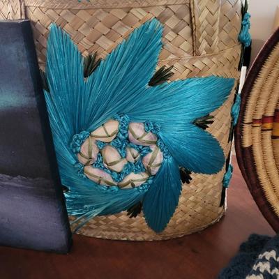 BLANKETS, TOTE AND BASKET FROM MEXICO
