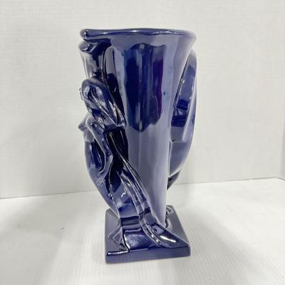 1021 Frankoma Blue Art Pottery Vase Designed by Gerald Smith