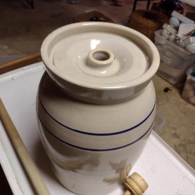 Martinez Pottery (Marshall, TX) Butter Crock with Plunger and Butter Molds