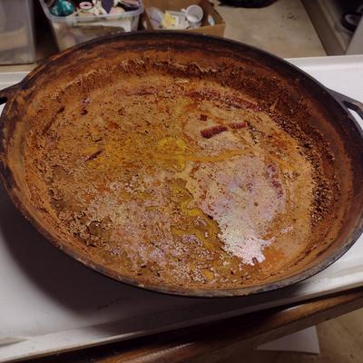 Large, Lodge Cast Iron Double Handled Pan- Approx 17" in Diameter, 3" Deep