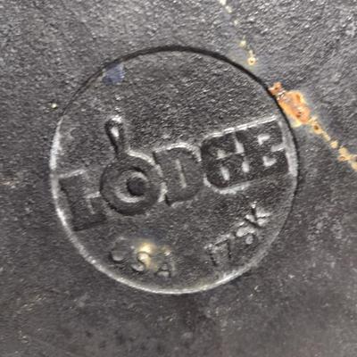 Large, Lodge Cast Iron Double Handled Pan- Approx 17" in Diameter, 3" Deep