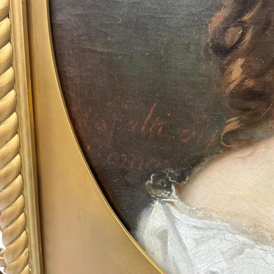 1024 Antique Original Oil Portrait in Gold Gilt Frame