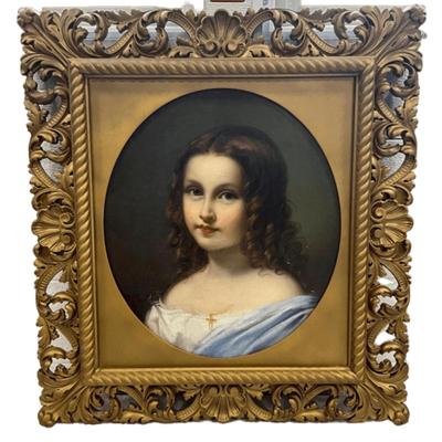 1024 Antique Original Oil Portrait in Gold Gilt Frame