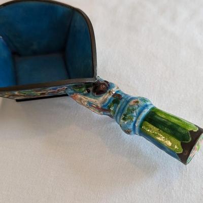 Antique Chinese Enamel Cloisonne Metal Silk Iron