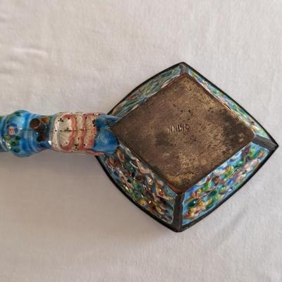 Antique Chinese Enamel Cloisonne Metal Silk Iron