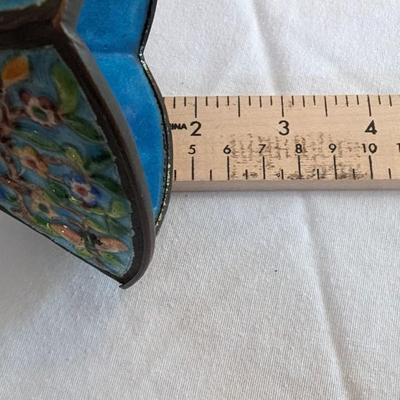 Antique Chinese Enamel Cloisonne Metal Silk Iron