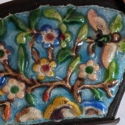 Antique Chinese Enamel Cloisonne Metal Silk Iron