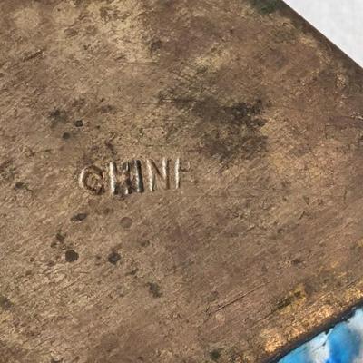 Antique Chinese Enamel Cloisonne Metal Silk Iron