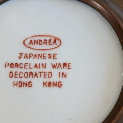 Vintage Andrea Decorative Plate Japanese Porcelain Ware with Display Stand