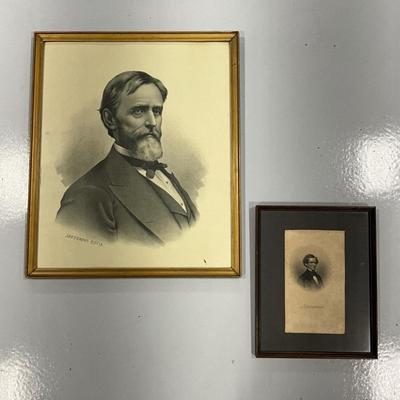 1028 Lot of Jefferson Davis Framed Portraits
