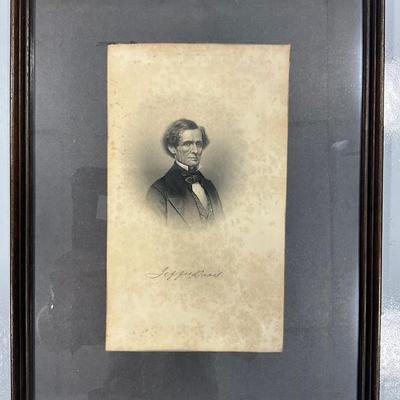 1028 Lot of Jefferson Davis Framed Portraits