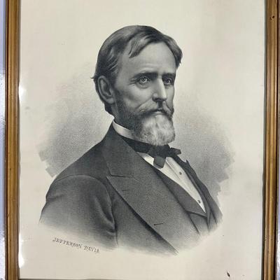 1028 Lot of Jefferson Davis Framed Portraits