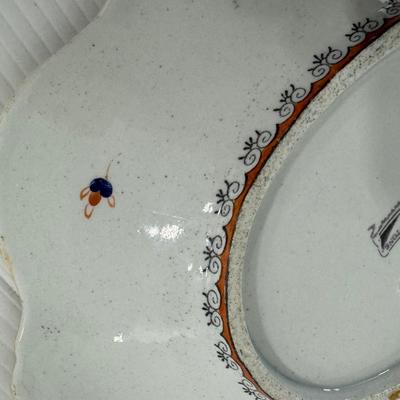 1030 Pair of Antique Mason's Ironstone Handled Platters