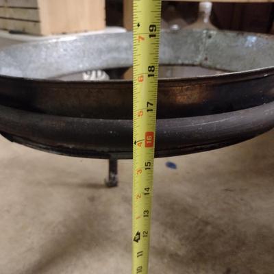 Large Copper Pot with Cast Metal Stand for Outdoor Cooking