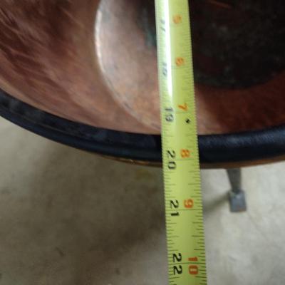 Large Copper Pot with Cast Metal Stand for Outdoor Cooking