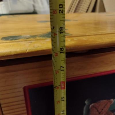 Hand Painted Solid Wood Toy Chest- Approx 49" x 17 1/2" x 18" Tall