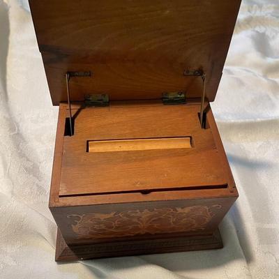 Vintage Wood & Inlay Cigarette Box