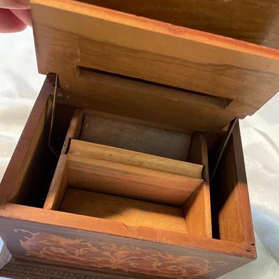 Vintage Wood & Inlay Cigarette Box