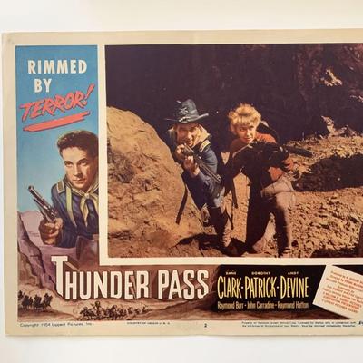 Thunder Pass original 1954 vintage lobby card