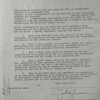 Jackie Gleason signed contract