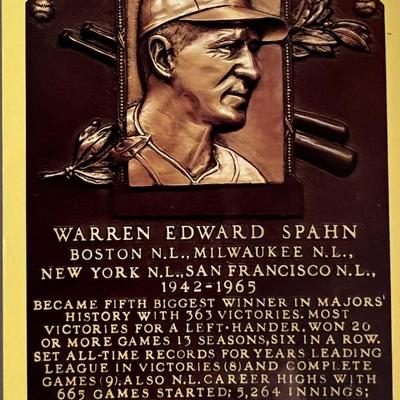 MLB Star Warren Spahn signed post card