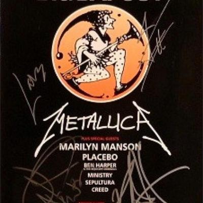 Metallica band signed Official Program for Big Day Out July 10th, 1999 