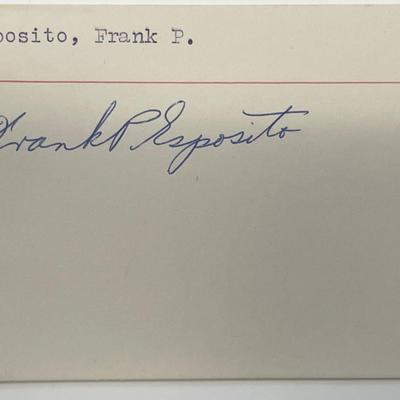 Bowling star Frank P. Esposito autograph note 