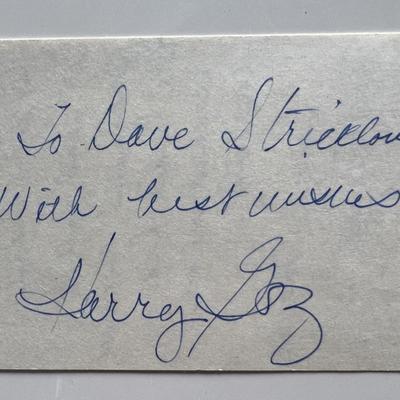 Harry Goz original signature