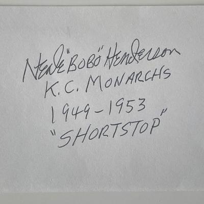 Baseball player Neale Henderson autograph note