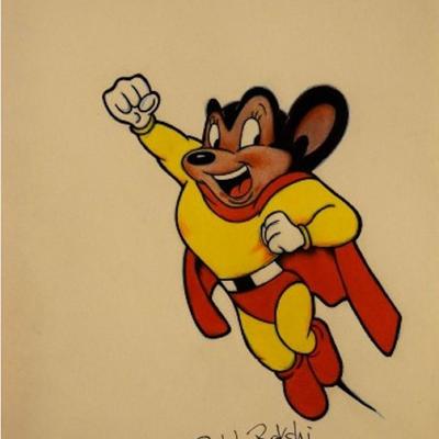 Mighty Mouse Ralph Bakshi original  signed drawing