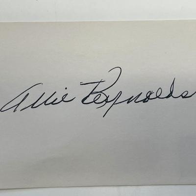 Allie Reynolds autograph note