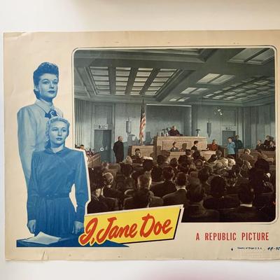 I, Jane Doe original 1948 vintage lobby card