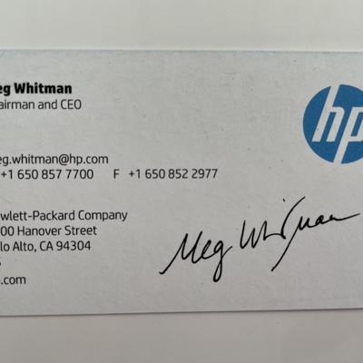 HP CEO Meg Whitman signed business card