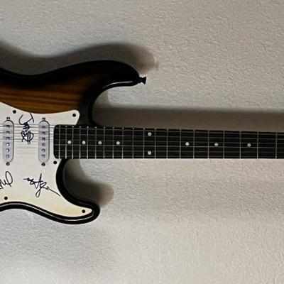 Pearl Jam band signed Strat style guitar