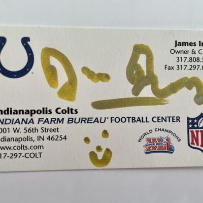 Indianapolis Colts  CEO Jim Irsay signed business card