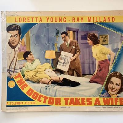 The Doctor Takes a Wife original 1940 vintage lobby card