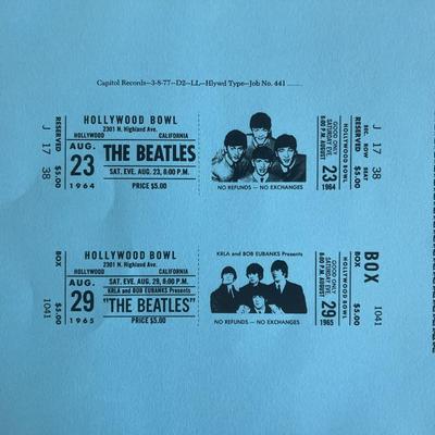 Beatles reproduction concert ticket album prop