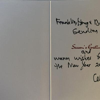 Celia Kaye signed Christmas card